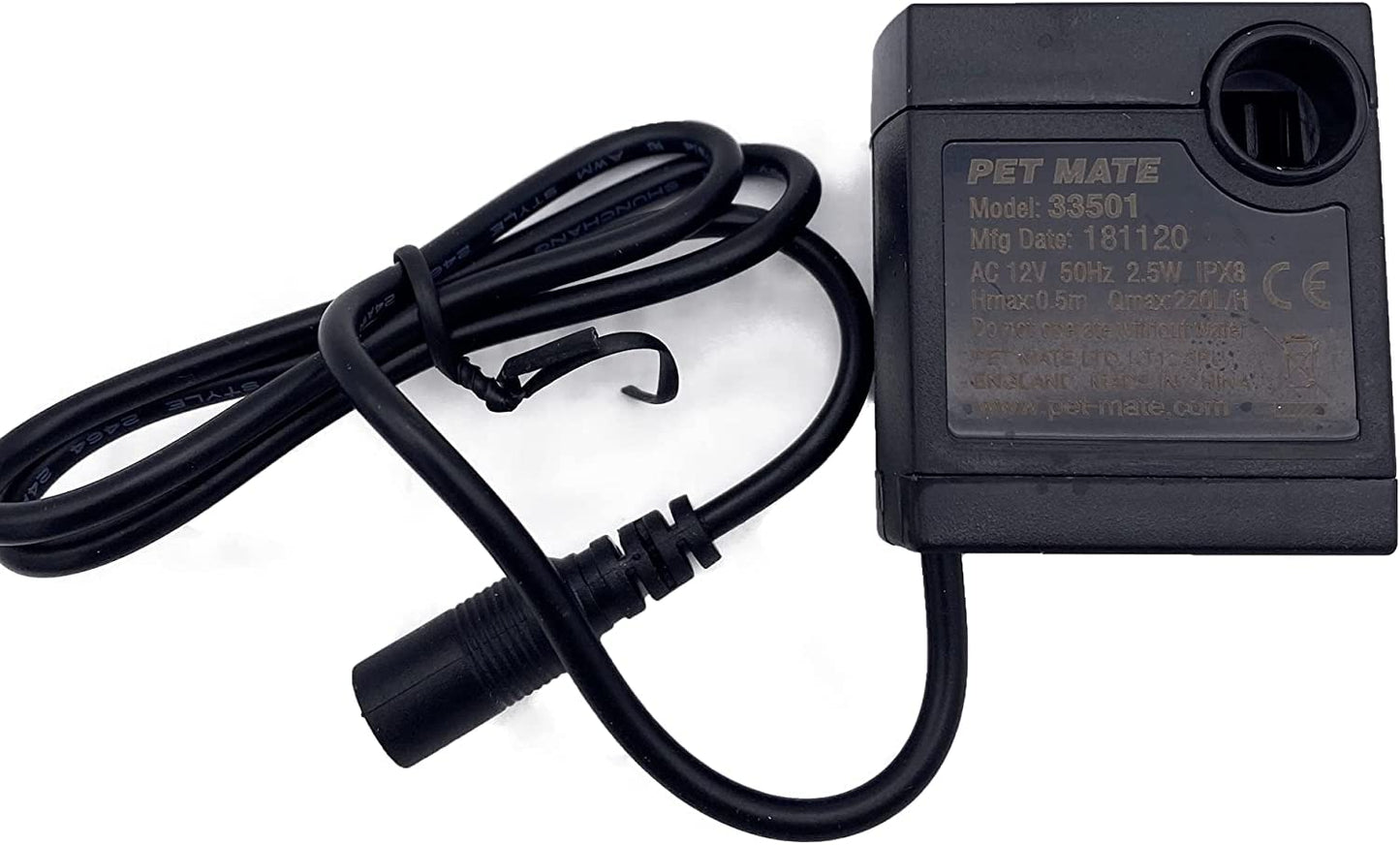 Cat Mate Bomba de repuesto y adaptador de corriente para todas las fuentes Cat Mate y Dog Mate de Estados Unidos