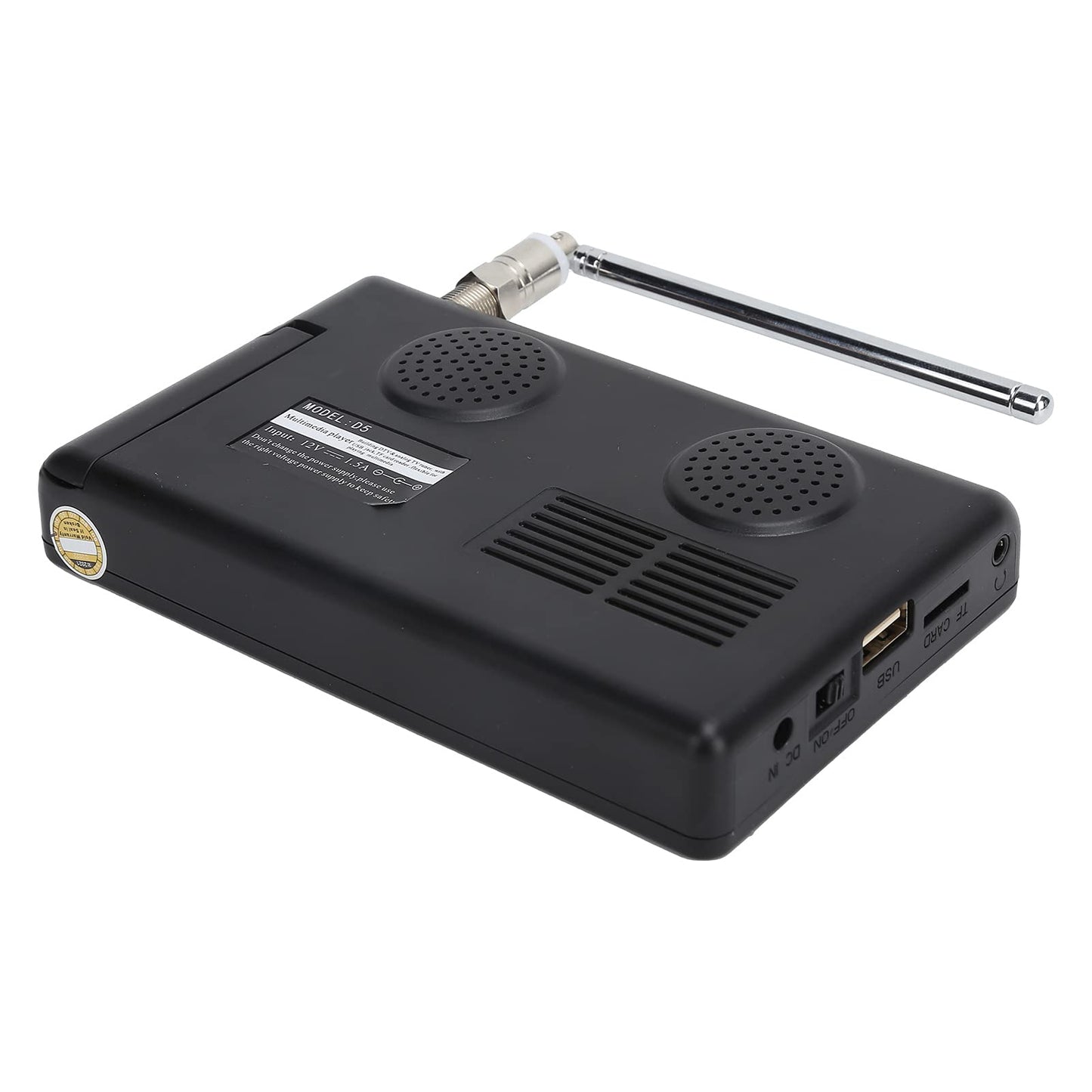 Acogedor TV Portátil de 5 Pulgadas, 1080P ATSC Pocket TV Digital para Coche, con Batería Recargable de 1500 mAh, Compatible con USB, Tarjeta TF, Mini Televisión Digital para Camping, Cocina