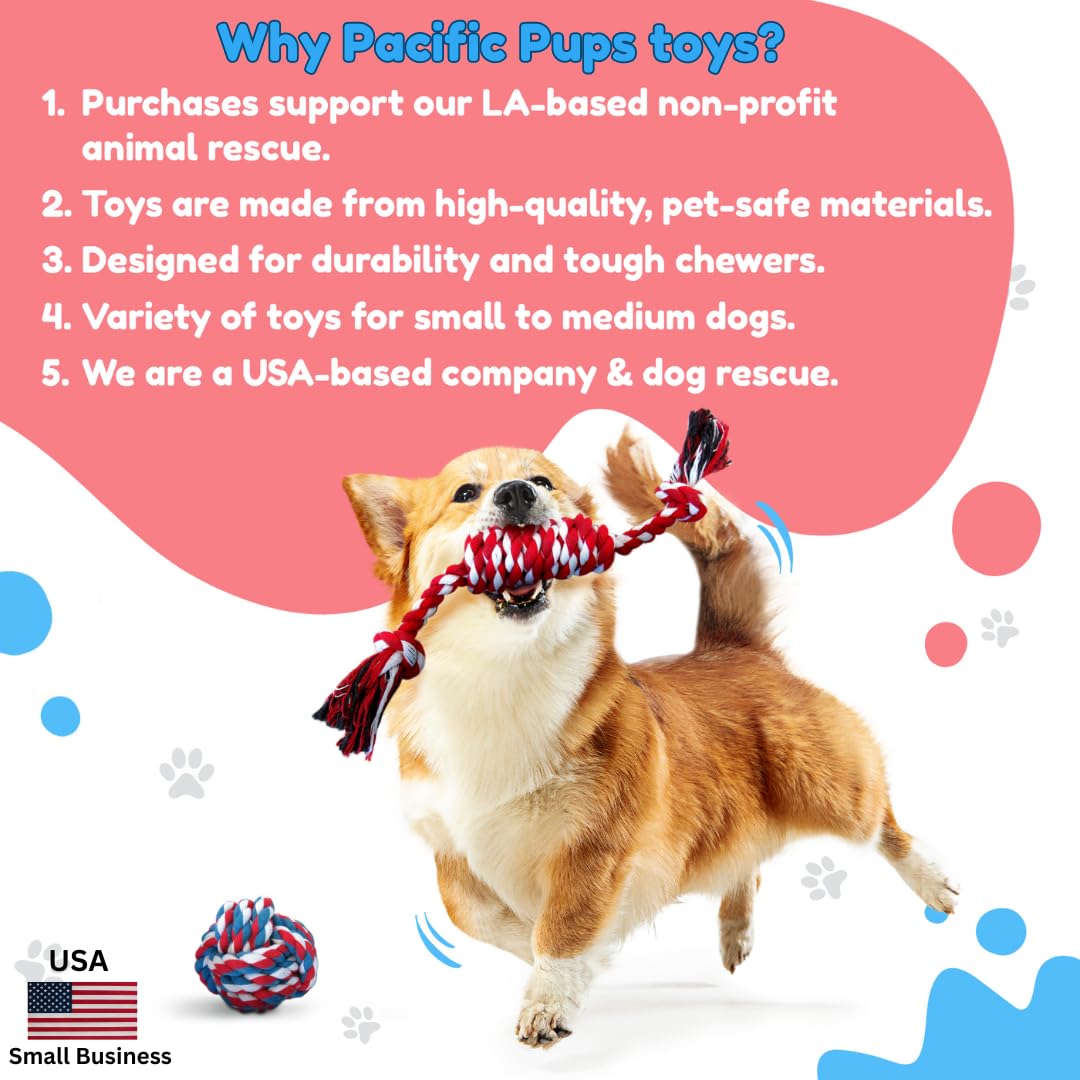 Juguetes de cuerda para perros pequeños y medianos – Beneficios de rescate de perros no profit – Juguetes para perros masticables para razas pequeñas y medianas – Juguetes de algodón para el aburrimiento