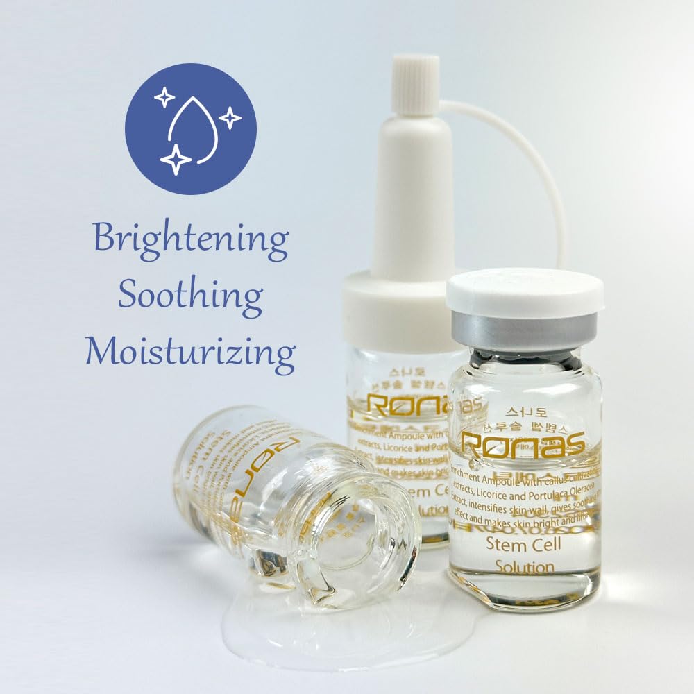 Ronas Solución de células madre 5 ml 10vial. Fórmula antienvejecimiento avanzada. La mejor solución antienvejecimiento. Las células madre vegetales rejuvenecen tu piel. Con microagujas, Dermapen, MTS. Beauty Salon de Corea.