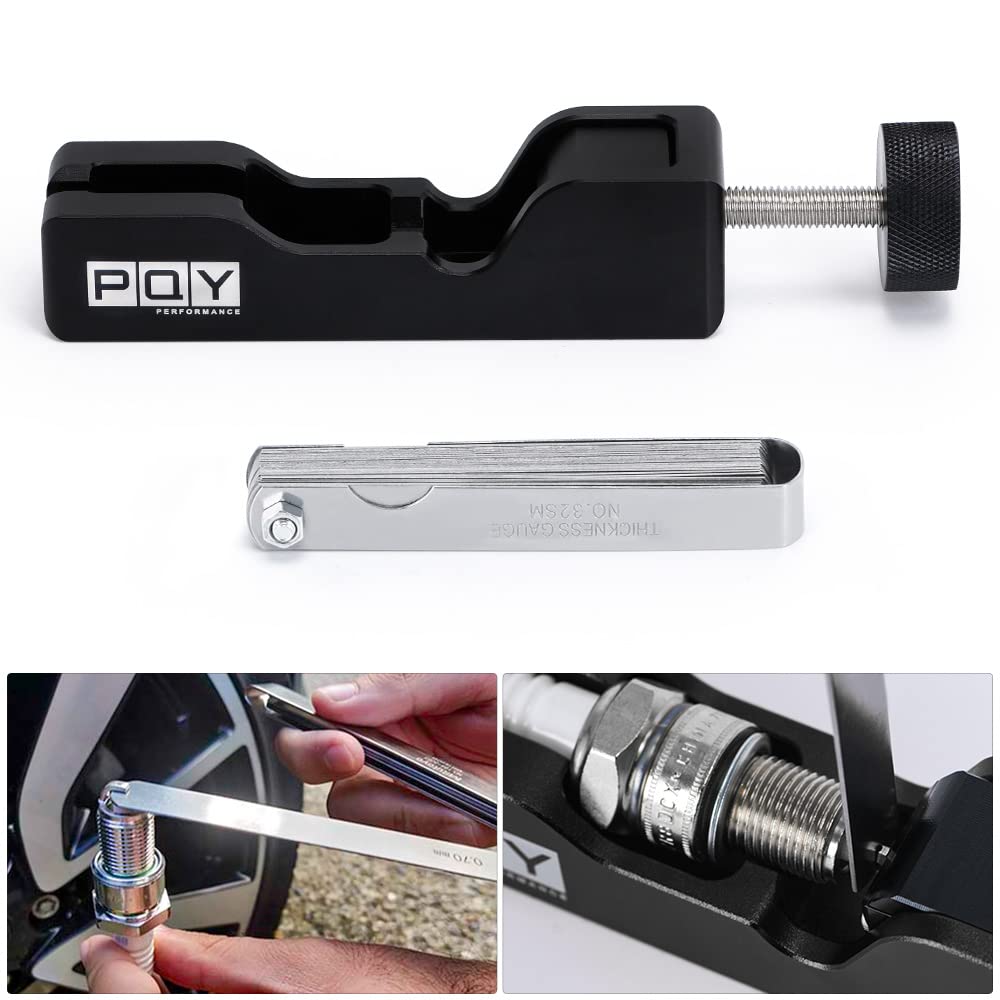 PQY - Herramienta universal para bujías con 32 cuchillas de acero para la mayoría de bujías de 10 mm, 12 mm, 14 mm, 16 mm, color negro