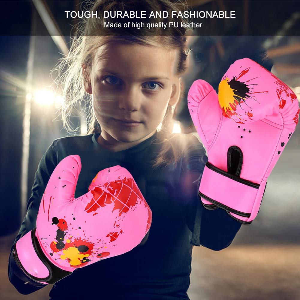 Guantes de Boxeo para niños de Poliuretano para Sparring y Entrenamiento, para niños de 2 a 11 años, Color Rosa Equipo Deportivo Infantil