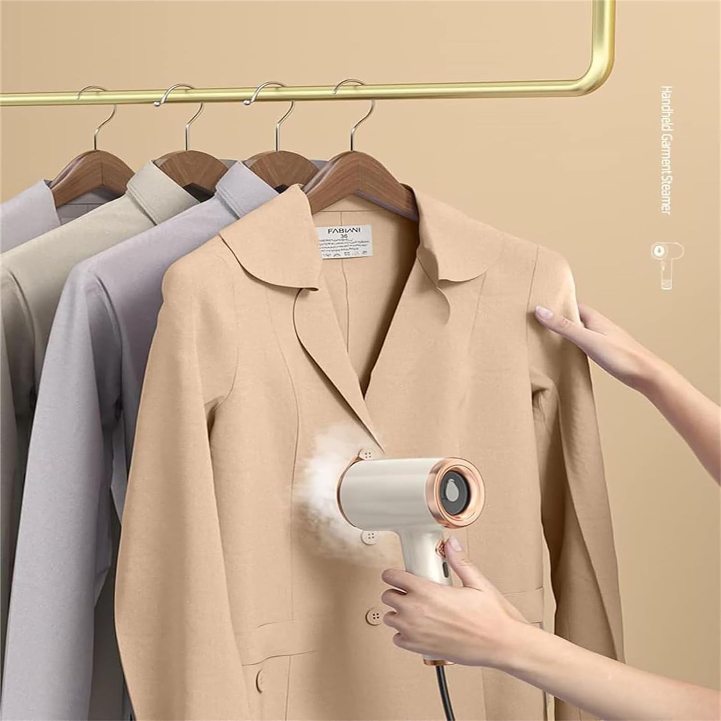Falirna Portable Mini Ironing Machine, 2023 Upgrade Portable Mini Ironing Machine, Portable Ironing Machine Travel Mini Steam Iron, Portable Handheld Mini Ironing Machine (Off White)