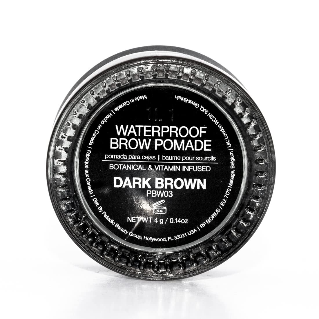Palladio Pomada para Cejas Resistente al Agua, 24 Horas de Duración, Fórmula Resistente al Agua, a Prueba de Borrones y Sudor, Definido y Impecable, Dark Brown