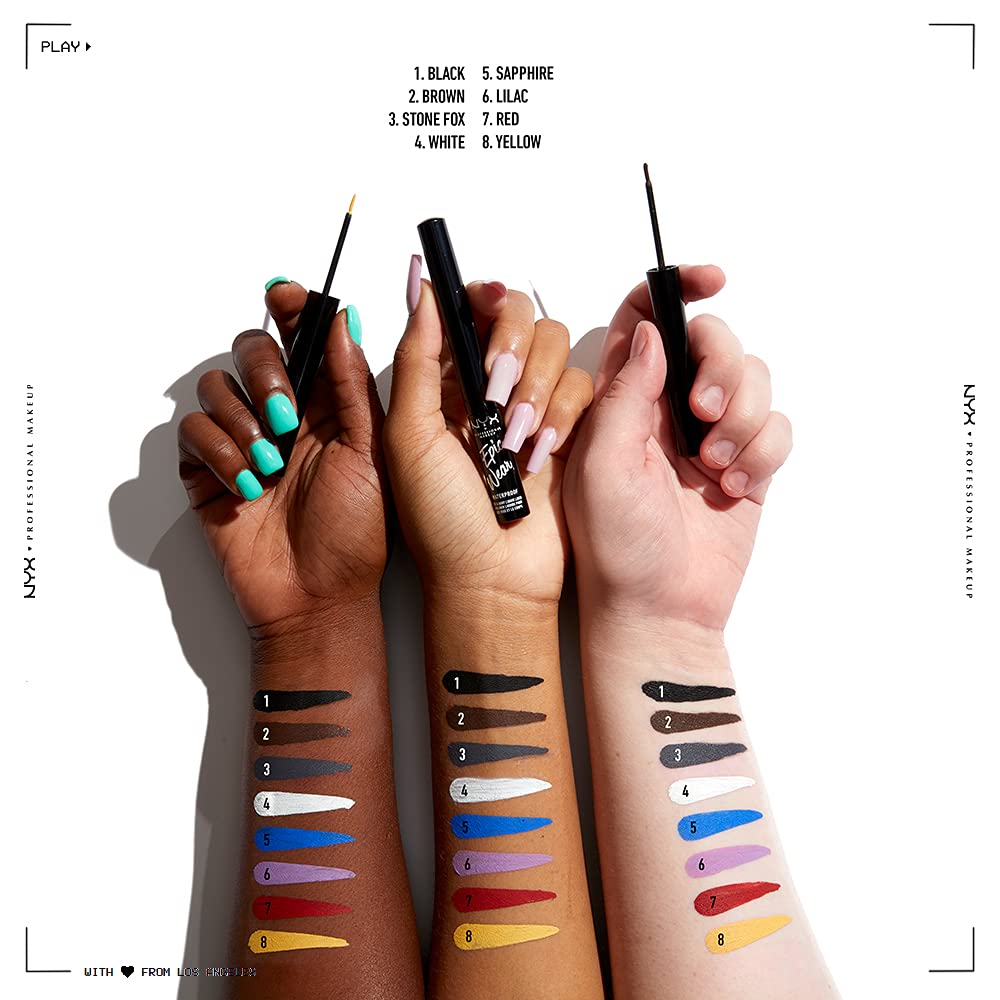 NYX Professional Makeup,Epic Wear, Delineador Líquido de Ojos, White, 3.5ML