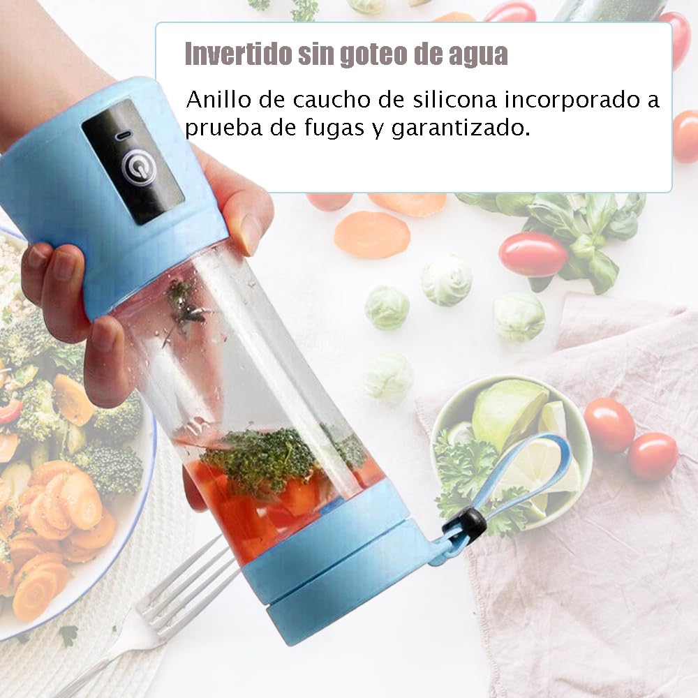 Batidora portátil, 150 watt para batidos y smoothies, 400 ml batidora de viaje recargable por USB, botella sin BPA (Con Cepillo Esponja Rosa*1 + Ice Lattice*1)
