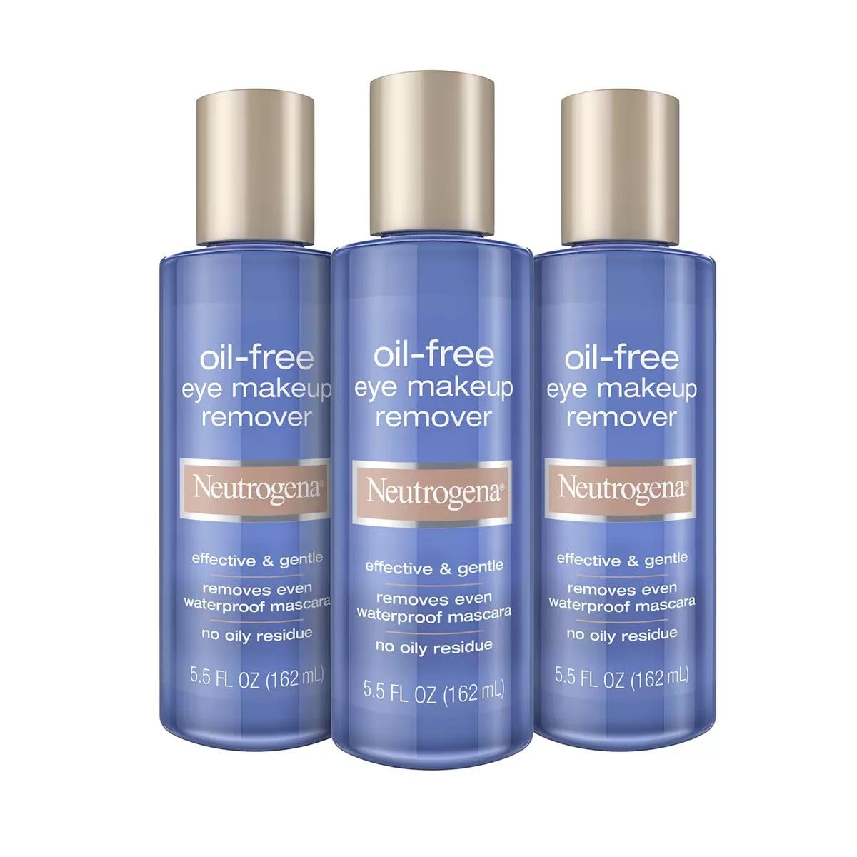 Neutrogena Limpiador de maquillaje de ojos sin aceite, 5.5 onzas líquidas (paquete de 3)