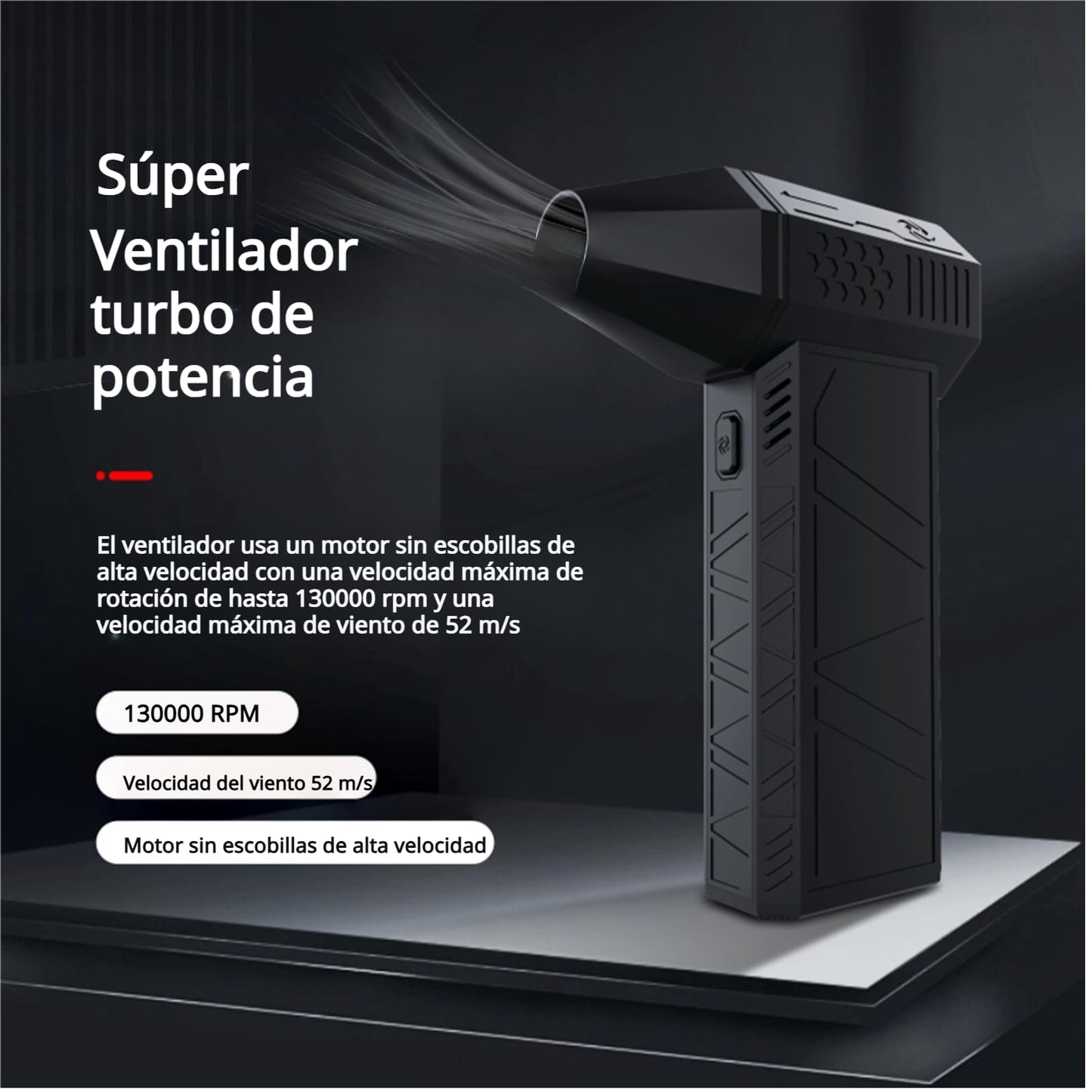 Jadeshay Mini Soplador Jet Dry, 130000 RPM de Potente Motor sin Escobillas, Soplador Turbo Jet Eléctrico Portátil Inalámbrico de Mano, Adecuado para la Limpieza de Automóviles, Teclados o Campamentos