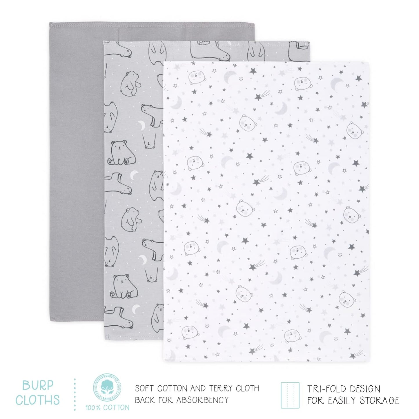 The Peanutshell - Juego de regalo de canastas para bebés y niñas, juego de regalo de 23 piezas, ropa y artículos esenciales para recién nacidos, ropa de niña de 0 a 3 meses, gris celestial y oso