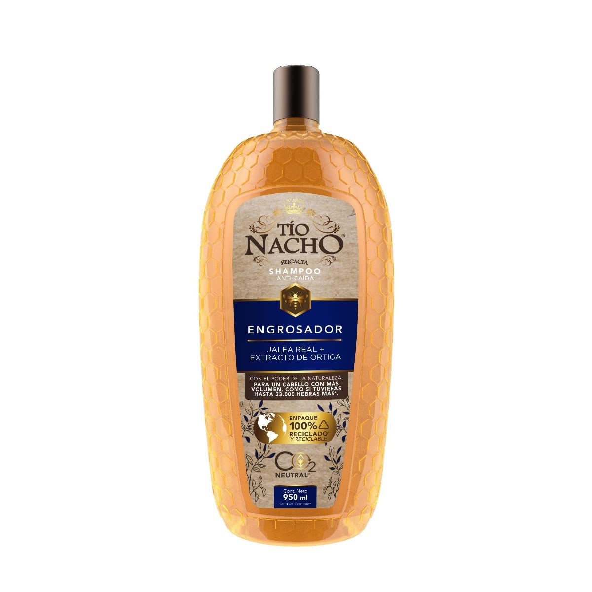 Tío Nacho ENGROSADOR, Shampoo JALEA REAL con extracto de ORTIGA, GINSENG, QUINOA, ALOE VERA y LÚPULO + Tío Nacho ENGROSADOR, Acondicionador JALEA REAL 415 ml