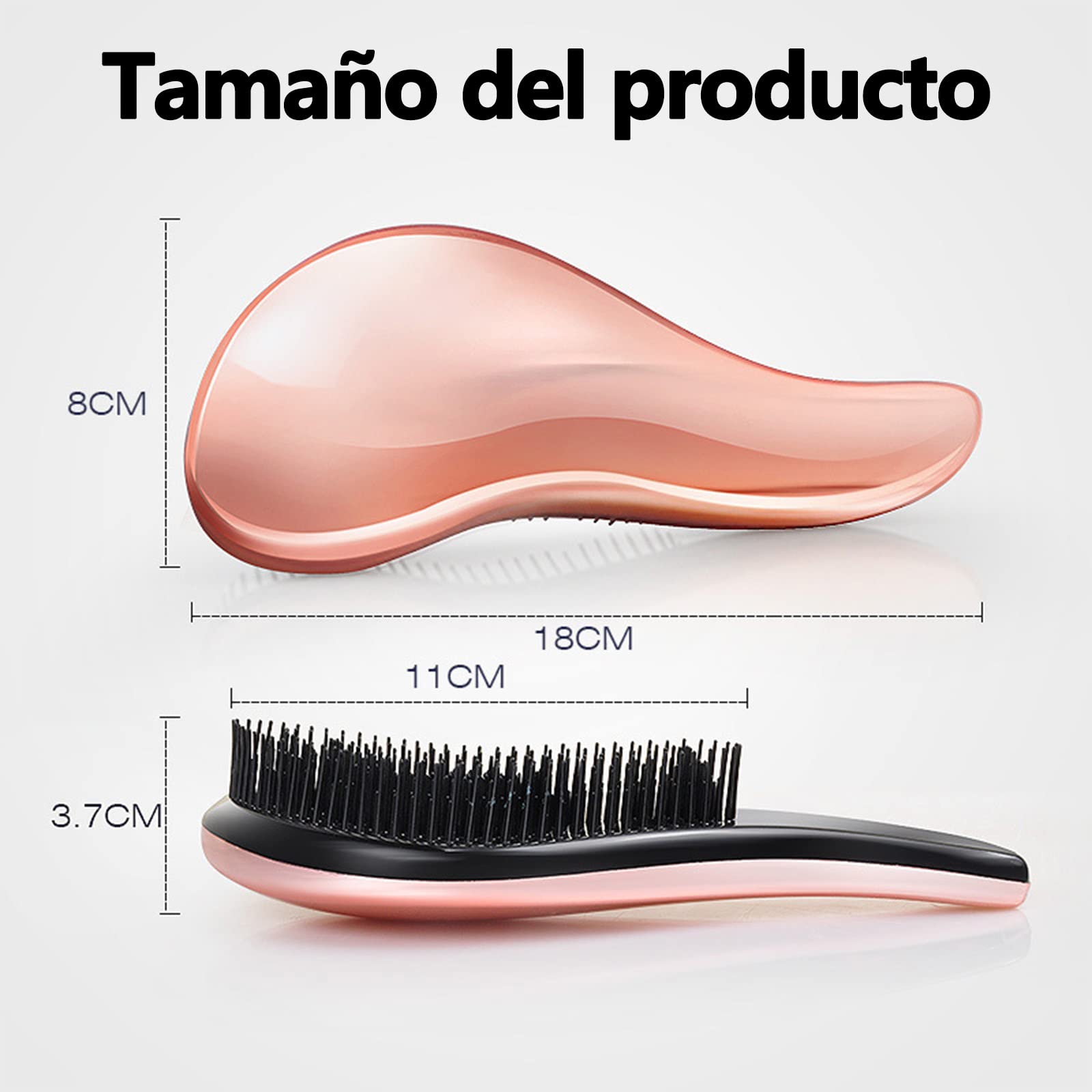 MITEGELO Antiestático Cepillo para Cabello, Detangling Brush,Favorece Crecimiento del Cabello, Evita Encrespamiento, en Húmedo y en Seco, Peina Cabello, Apto para Todo Tipo de Cabellos.(Oro)