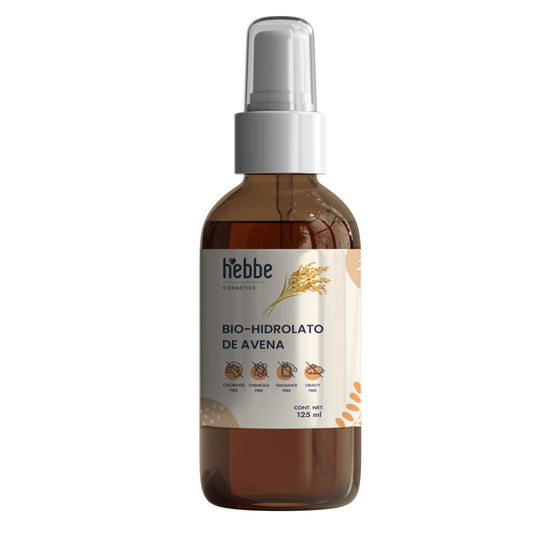HEBBE - Hidrolato de Avena 120 ml | Capa Protectora que Evita la Pérdida de Agua | Previene la Irritación | Cuida, Regenera y Protege la Piel | Propiedades Antiinflamatorias | Mantiene el pH de la Piel | Contenido 120 ml