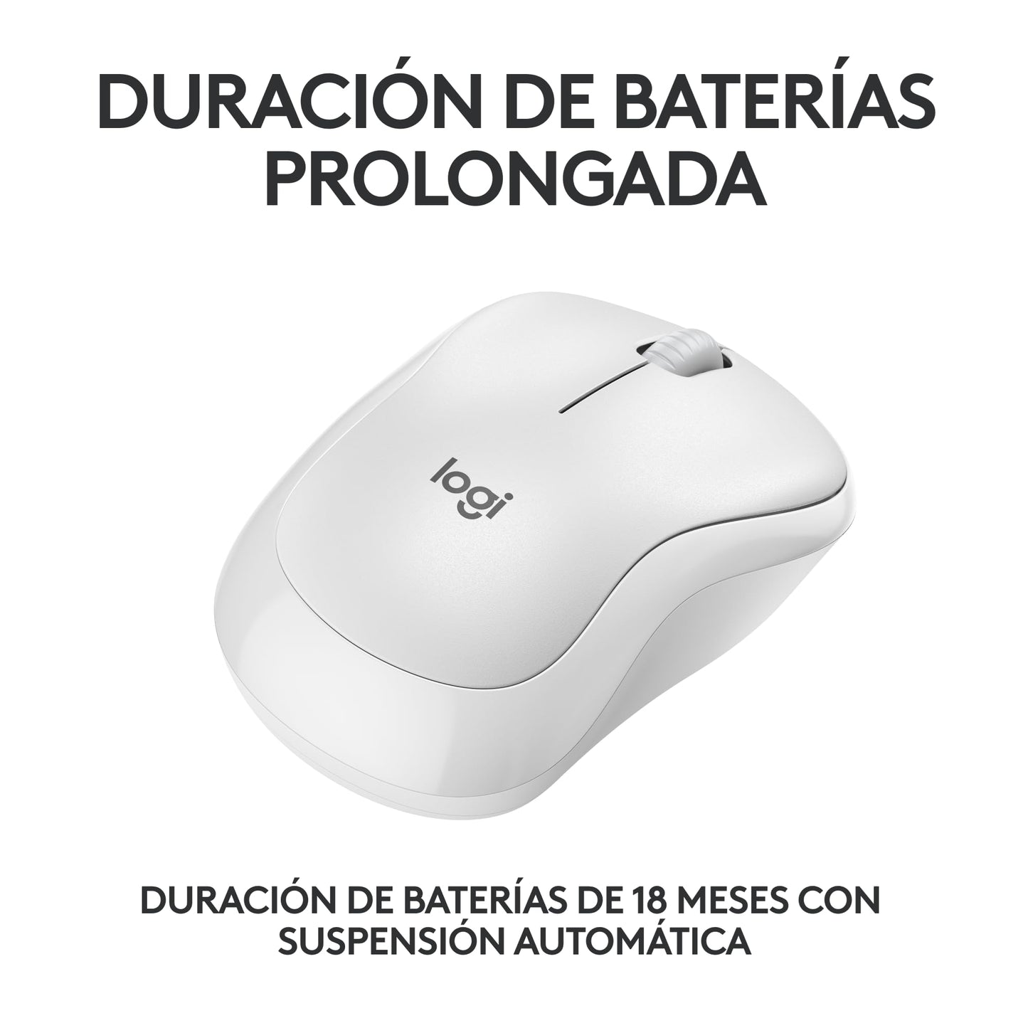 Logitech Mouse Bluetooth silencioso M240, inalámbrico, Compacto, portátil, Seguimiento Suave, batería 18 Meses, Windows, macOS, ChromeOS, Compatible con PC, Mac, laptops, Tablets - Blanco