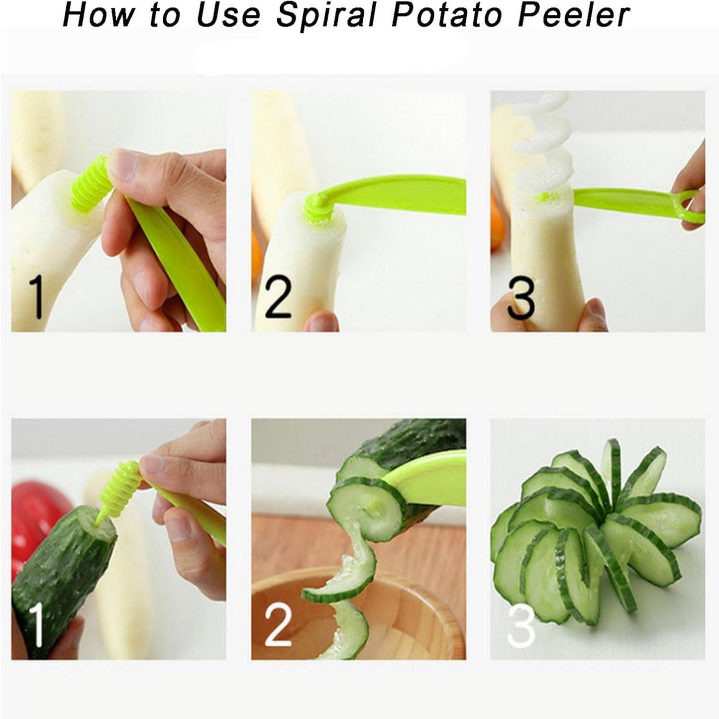 Cocororo Pelador, pelador de frutas y verduras, doble cuchilla multifuncional, tiras de juliana para patata, naranja, limón, con exprimidor de limón y espiral de papa (1 juego)