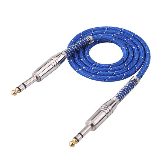6.35 mm Macho estéreo a 6.35 mm Macho Jack Cable de Audio estéreo balanceado, línea de interconexión balanceada para Mezclador, Guitarra eléctrica, Amplificador, Grabador de micrófono.(1m)