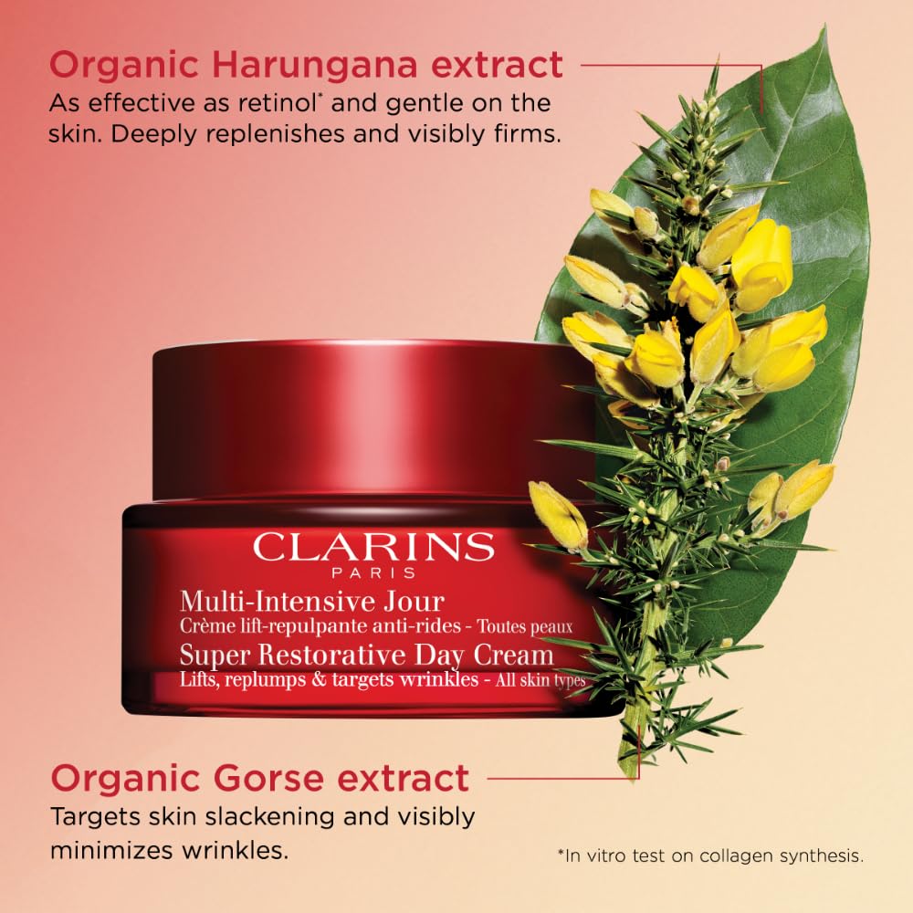 Clarins Super Restorative Day Cream | Anti-Aging Moisturizer for Mature Skin | Replenishes & Illuminates | 1.7 oz