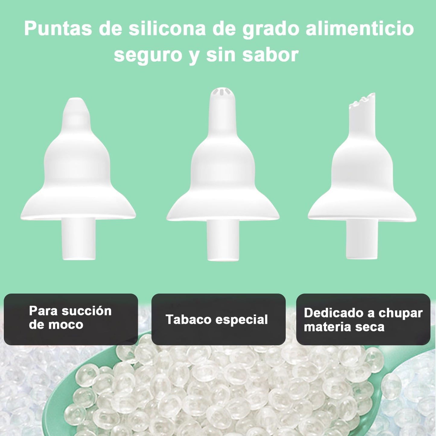 Aspirador Nasal Electrico,Aspirador Nasal Con 3 Cabezales de Silicona, Nivel de Succión Ajustable, Función Relajante con Música y Luz.
