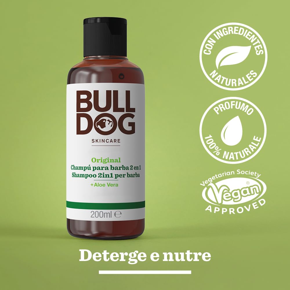 Bulldog Original, Shampoo y Acondicionador para Barba 200 ml