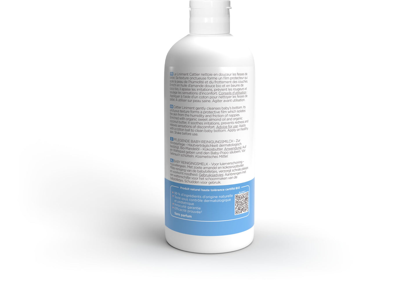Cattier Leche de limpieza hipoalergénica para bebé para cambio de pañales, 200 ml