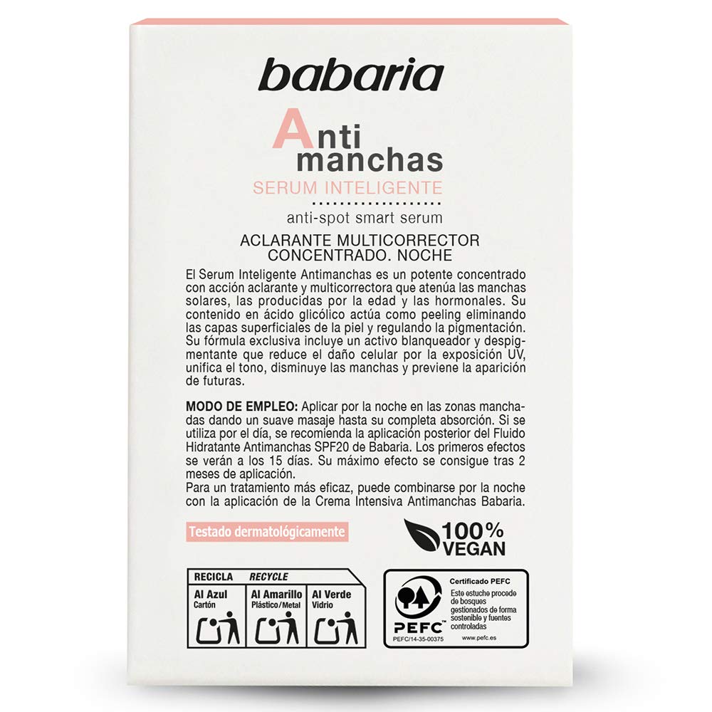 Babaria Serum Inteligente Antimanchas, Blanco, 30 Mililitros