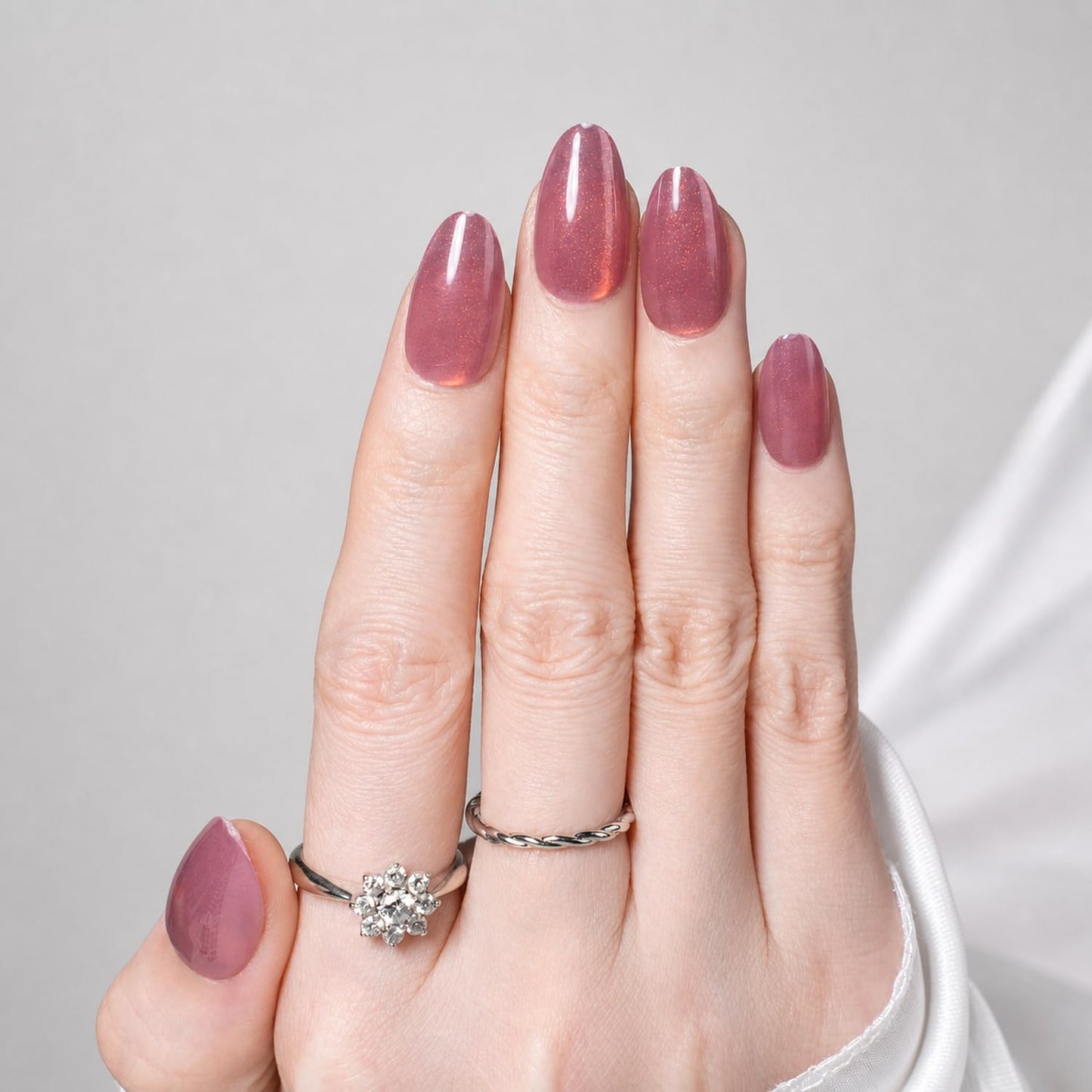 SXC Uñas postizas de la marca Cosmetics | Serie X1, almendra corta (035 Berry Chrome)