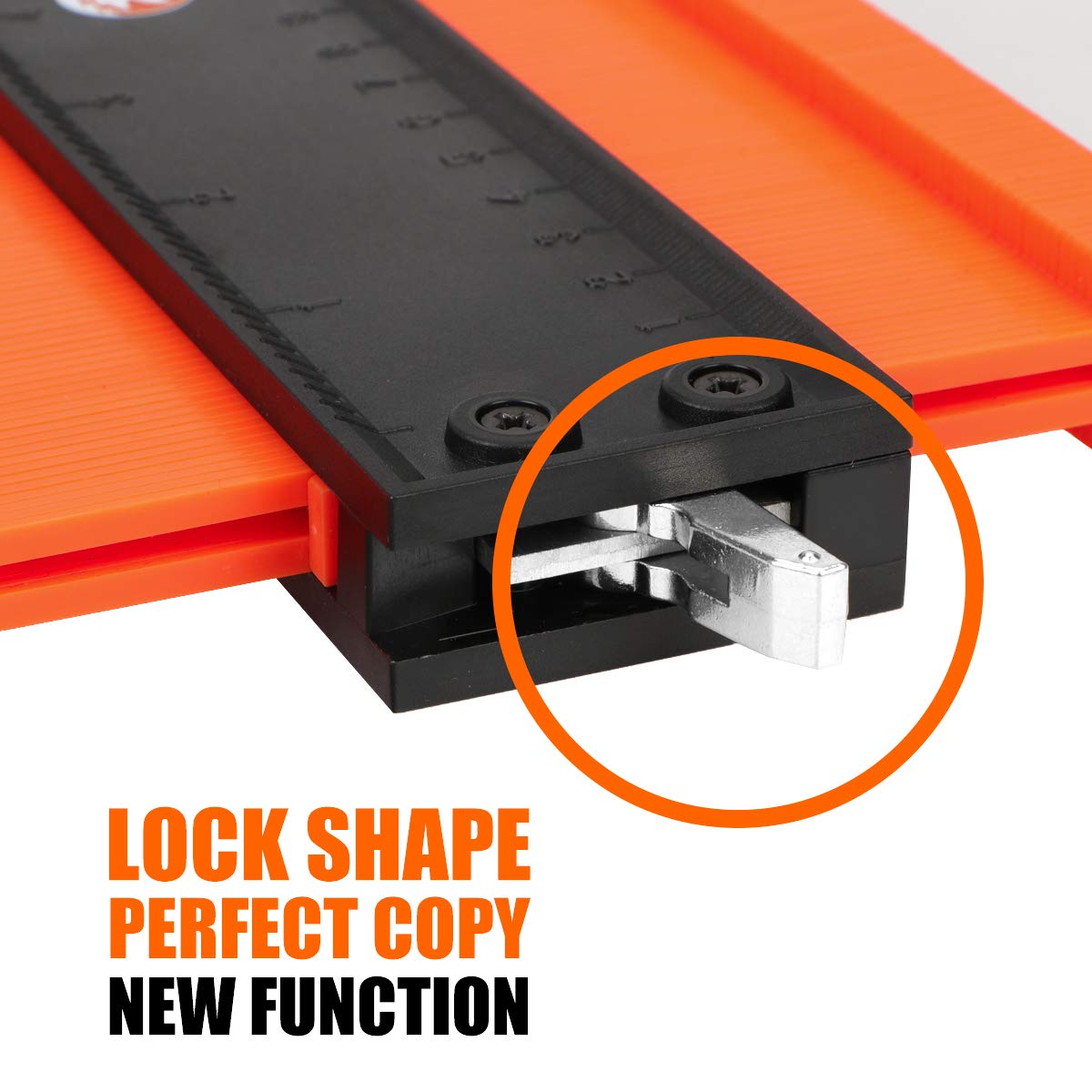 Herramienta de Perfil de Calibre de Contorno Saker 10 Pulgadas con Bloqueo Ajustable para Hombres y Mujeres
