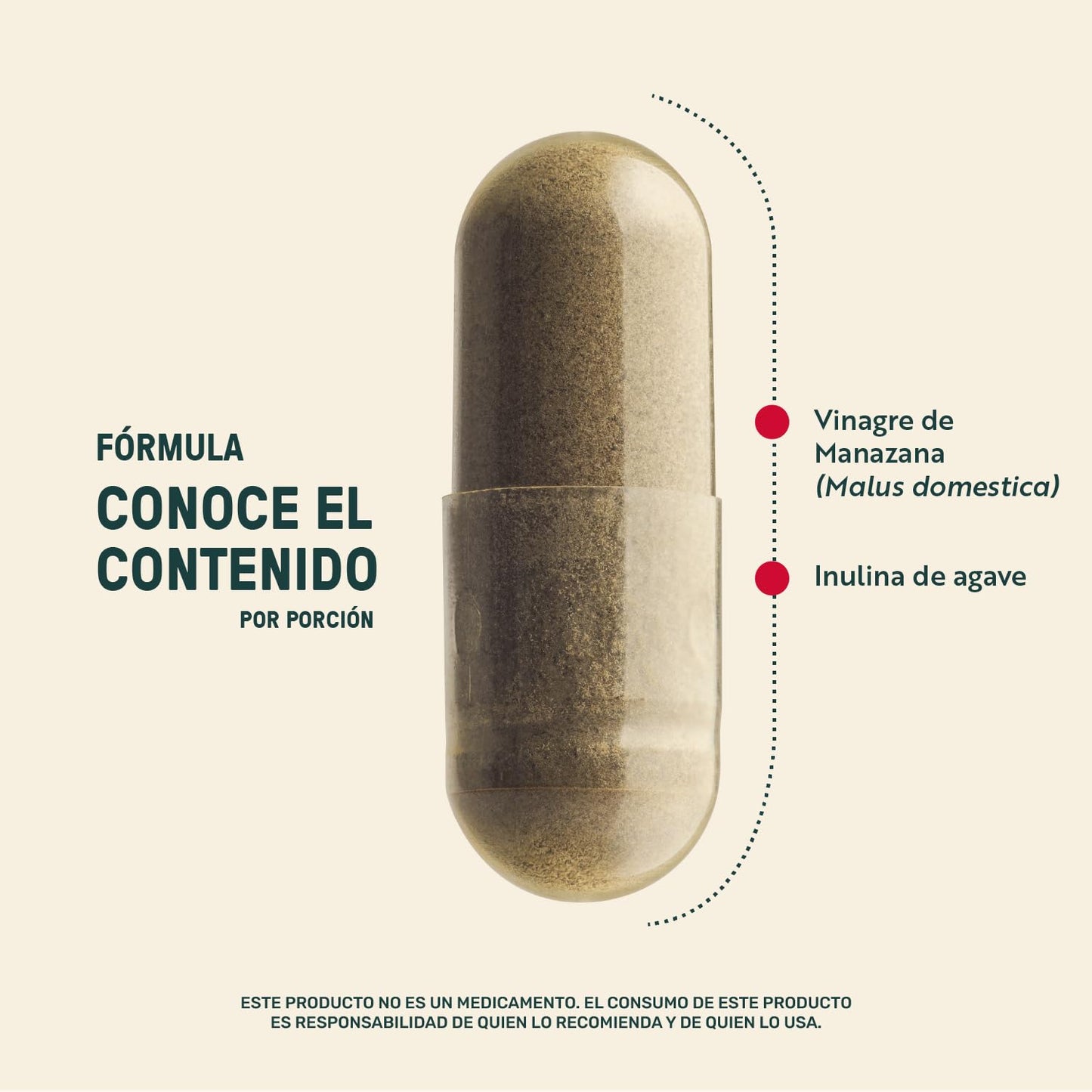 LIFE 360+ Apple Vinegar & Prebiotic | 270 Cápsulas | Vinagre de Manzana, Estearato de Magnesio e Inulina de agave (Prebiótico) | Suplemento Alimenticio en cápsulas | 90 porciones por envase