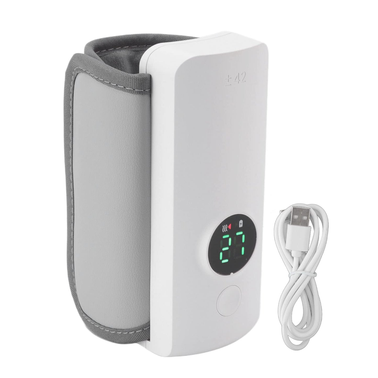 Calentador De Biberones Portátil Asixxsix Inalámbrico Blanco con Pantalla LCD y Control De Temperatura Preciso Para Viaje