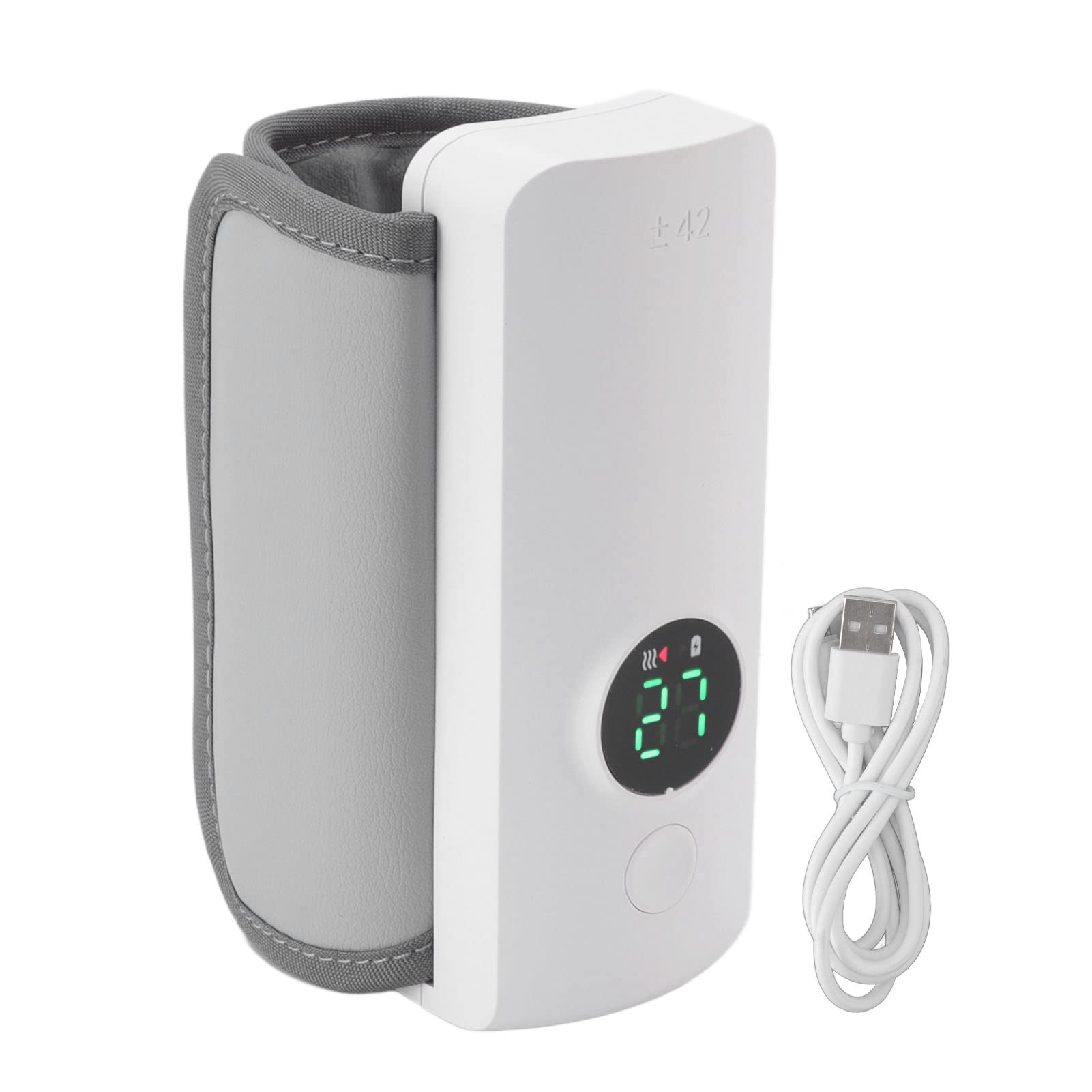 Calentador De Biberones Portátil Asixxsix Inalámbrico Blanco con Pantalla LCD y Control De Temperatura Preciso Para Viaje