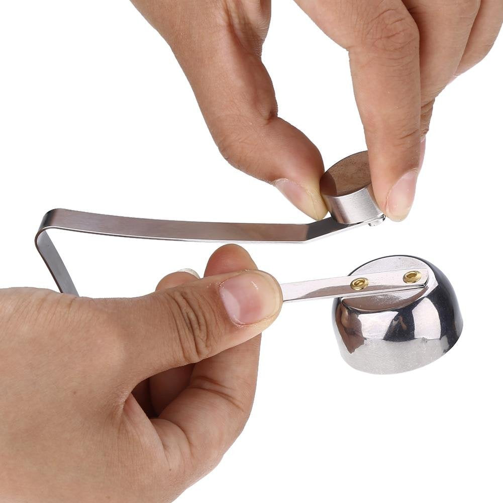 Cortador para Huevo Cortador de Cáscara de Huevo Acero Inoxidable Abridor Limpio Herramienta de Cocina de Galleta Para Eliminar Cáscaras de Huevo Duro(M)