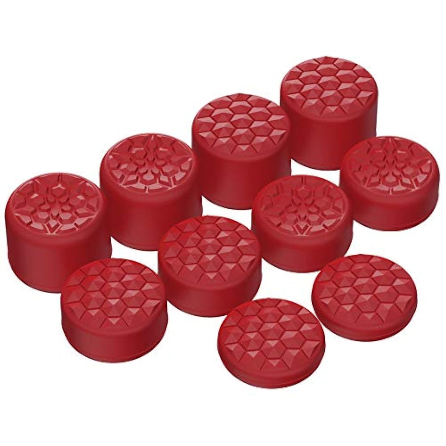 Agarres para Pulgar PlayVital Rojo con 3 Alturas Convexo y Cóncavo para PS5, PS4, Xbox Series, Switch Pro