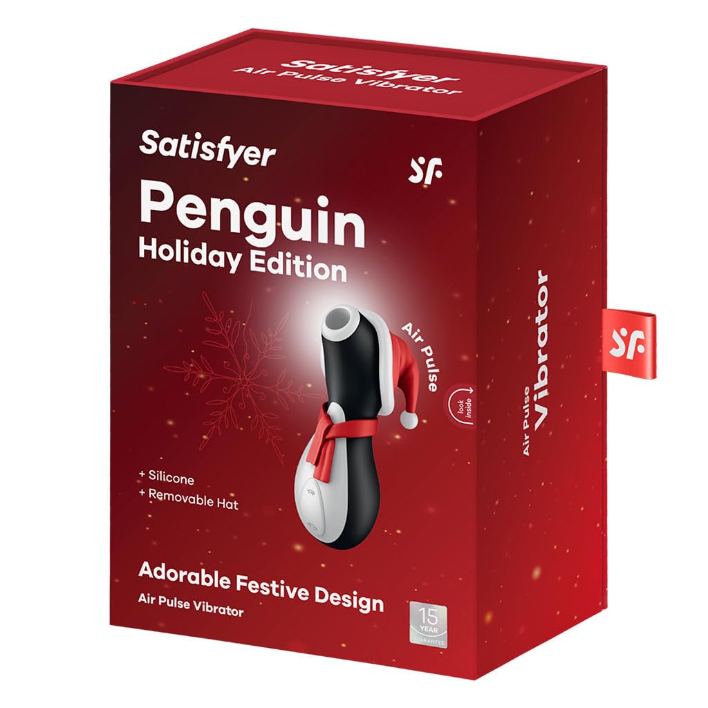 Estimulador de Clítoris Satisfyer Penguin Air-Pulse Edición Navideña Resistente al Agua y Recargable