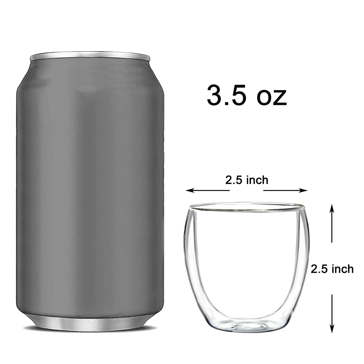 Tazas de Espresso Youngever Transparente Vasos de Café Doble de Vidrio 100ML