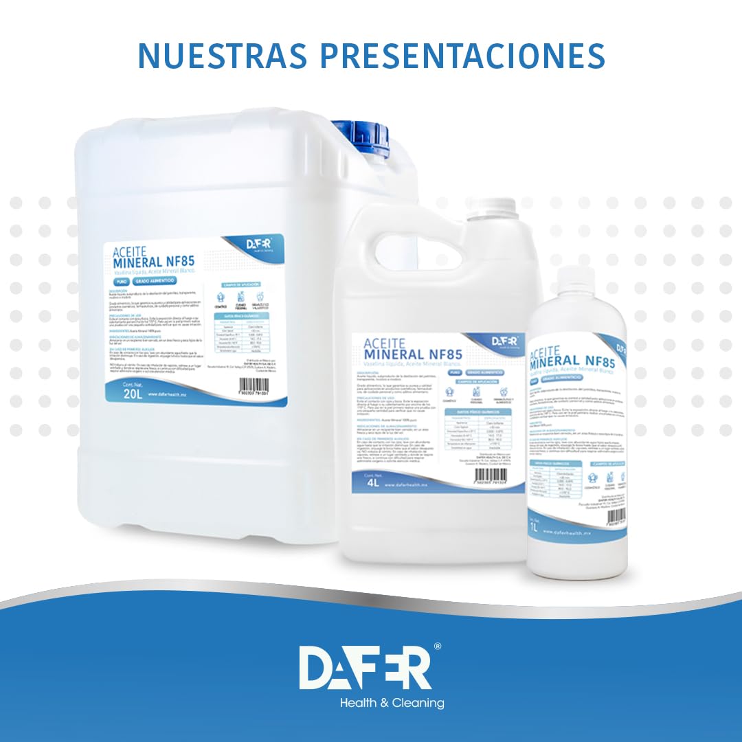 Vaselina Líquida 85 NF USP de 20 Litros - Uso Profesional y Limpieza - Dafer Health & Cleaning