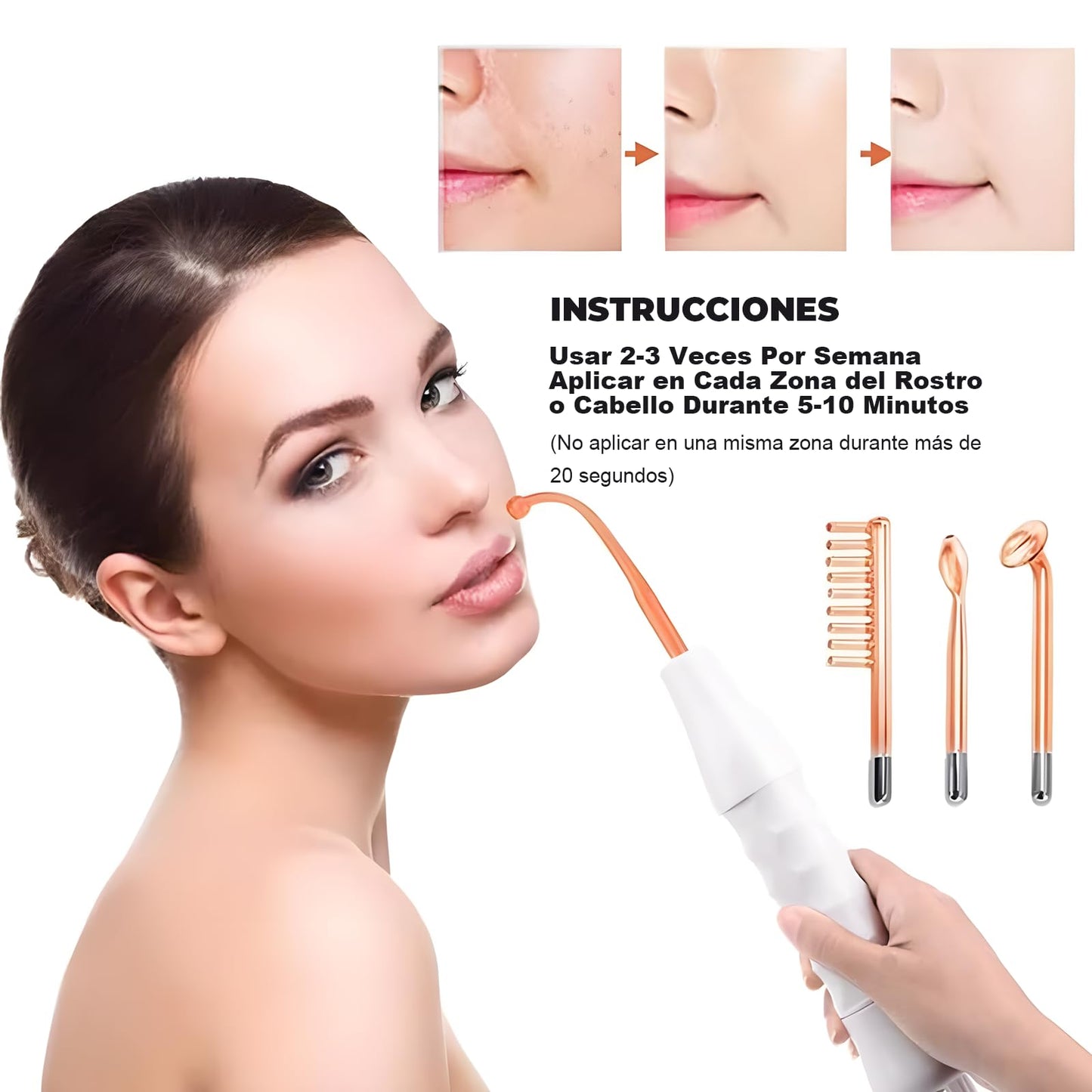 LEKOU Alta Frecuencia Estetica Facial Profesional, Facial De Alta Frecuencia Para Eliminar Arrugas y Manchas De La Piel, Masaje Facial Mejora El Cuidado De La Piel y Los Folículos Pilosos