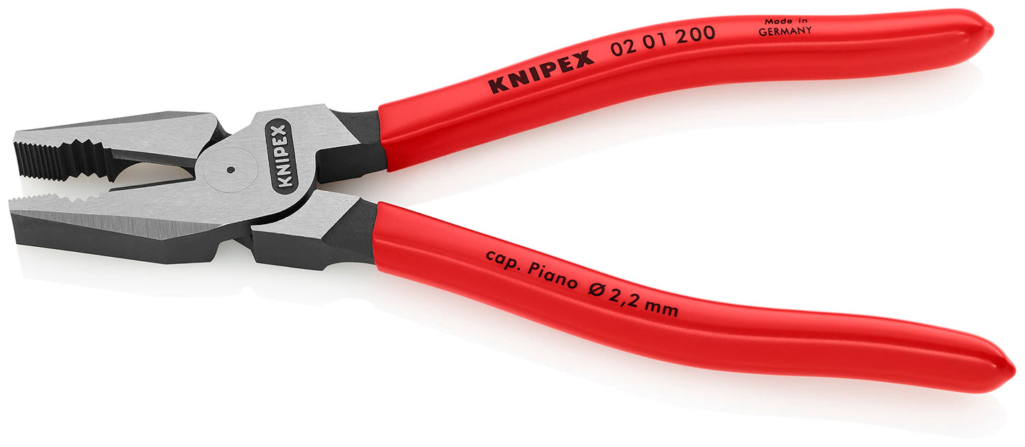 Knipex Alicate Universal para Trabajos Pesados Atramentado Recubiertos de Plástico, 200 mm