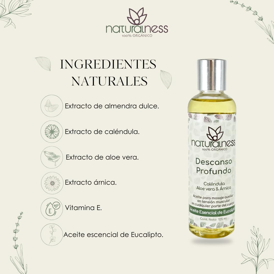 Aceite Relajante Naturalness 125 ML Descanso Profundo con Extractos Herbales y Aceites Esenciales Naturales