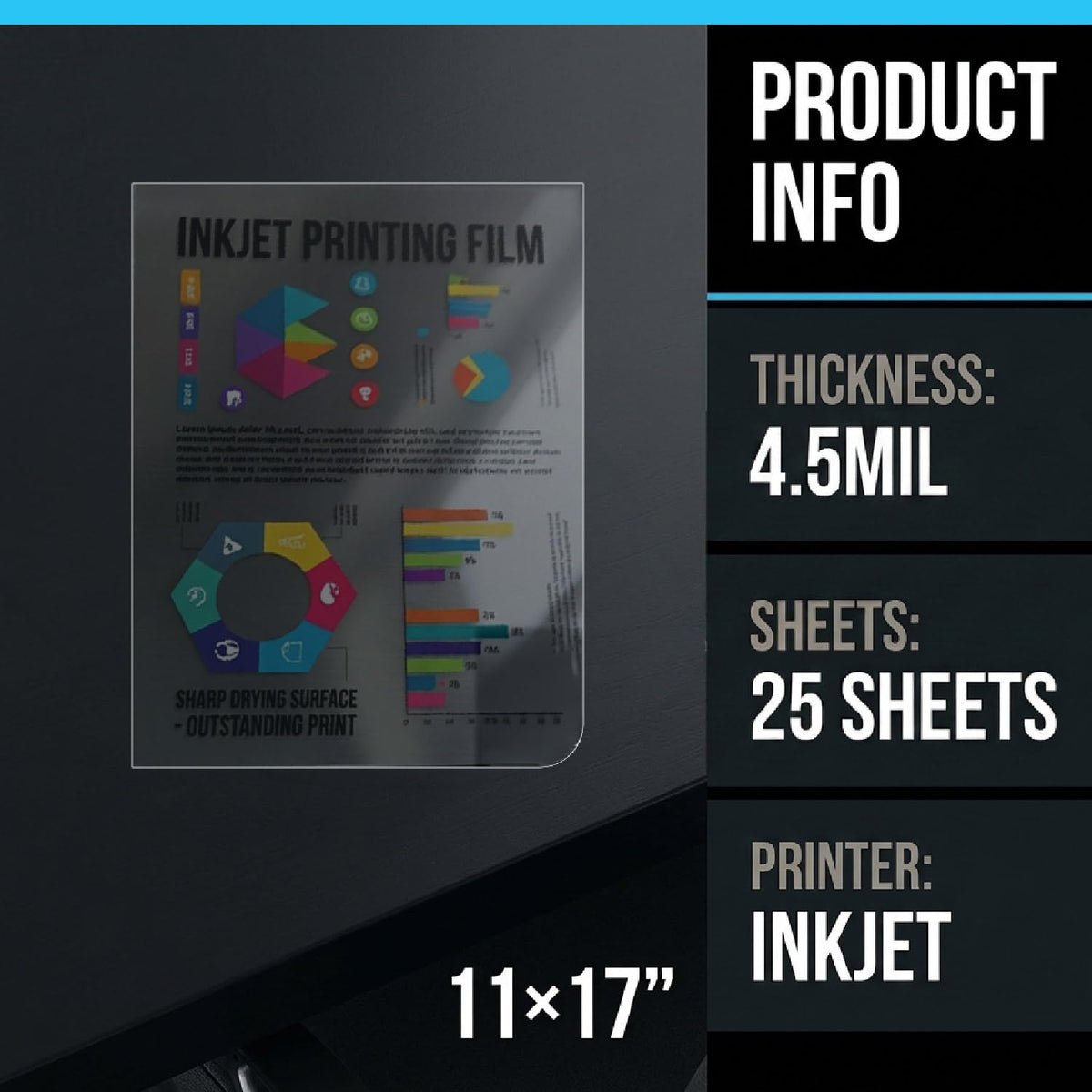Hojas De Película Transparente Inkjet OHP Transparente Tamaño Carta De Secado Rápido