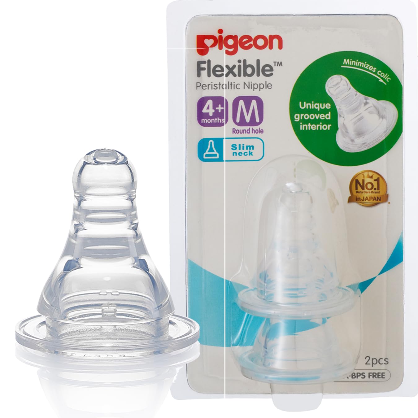 Tetina Boca Standard de Silicona Suave Pigeon Tamaño M Anticólicos para Bebé Recien Nacido