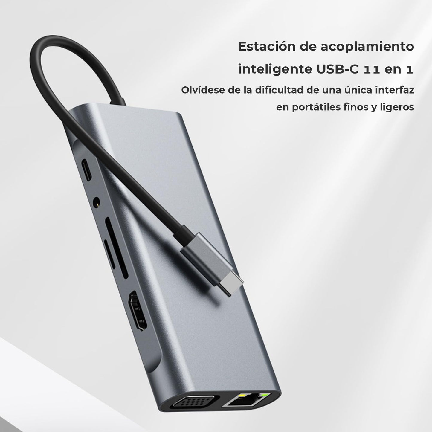 Adaptador USB C WULAR Plata 11 en 1 con HDMI 4K y Docking Station Compatible con MacBook Pro/Air