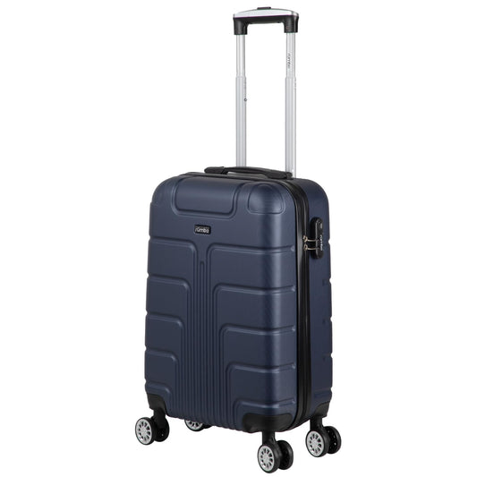 Maleta de Viaje Rumbo Azul Marino Rígida 20 Pulgadas con Ruedas 360 y Asa Telescópica