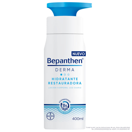 Bepanthen Derma Crema Corporal, Crema Hidratante Restauradora de Uso Diário para Piel Seca y Sensible, 400ml