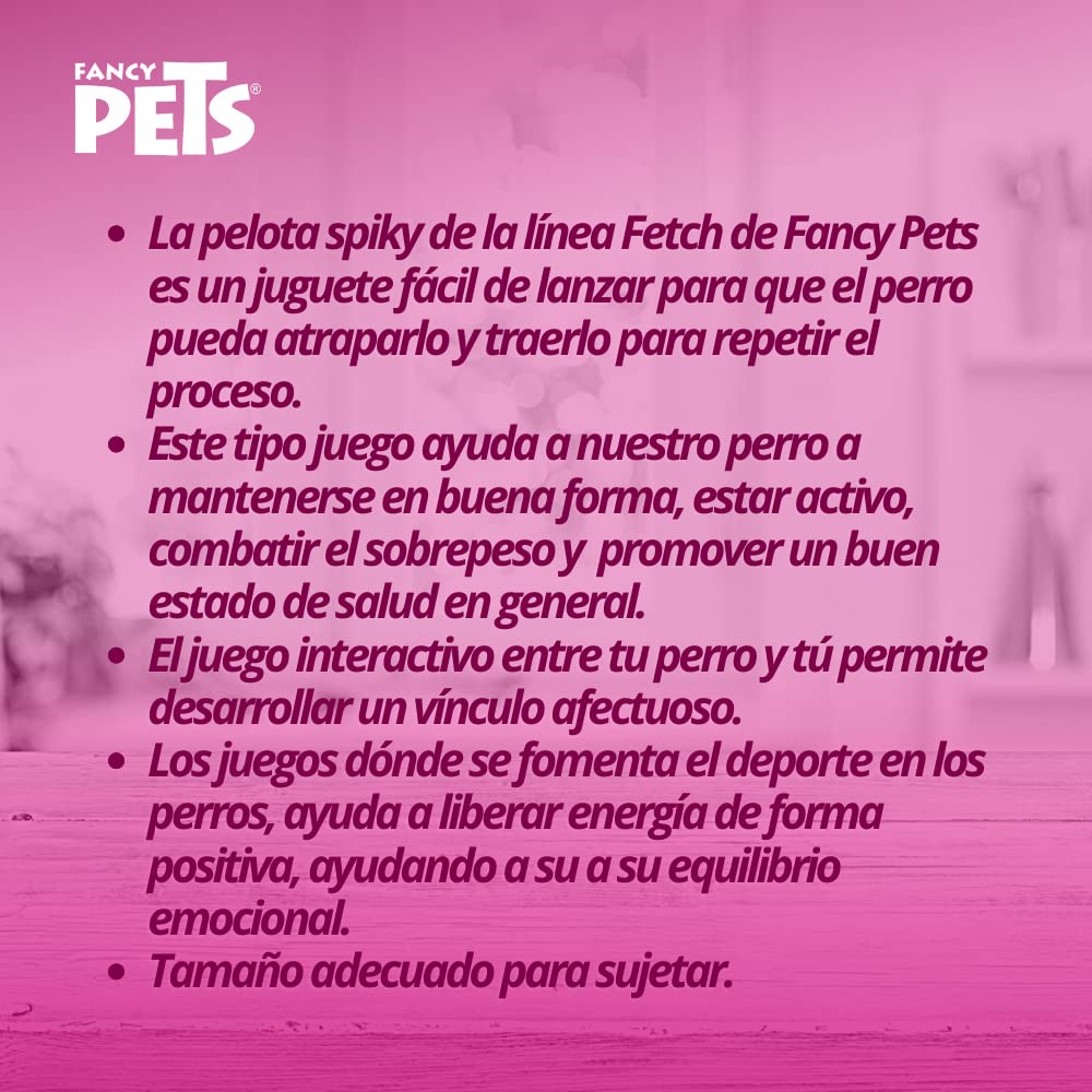 Fancy Pets Pelota Fetch Spiky Color Azul Tamaño Mediano para Perro