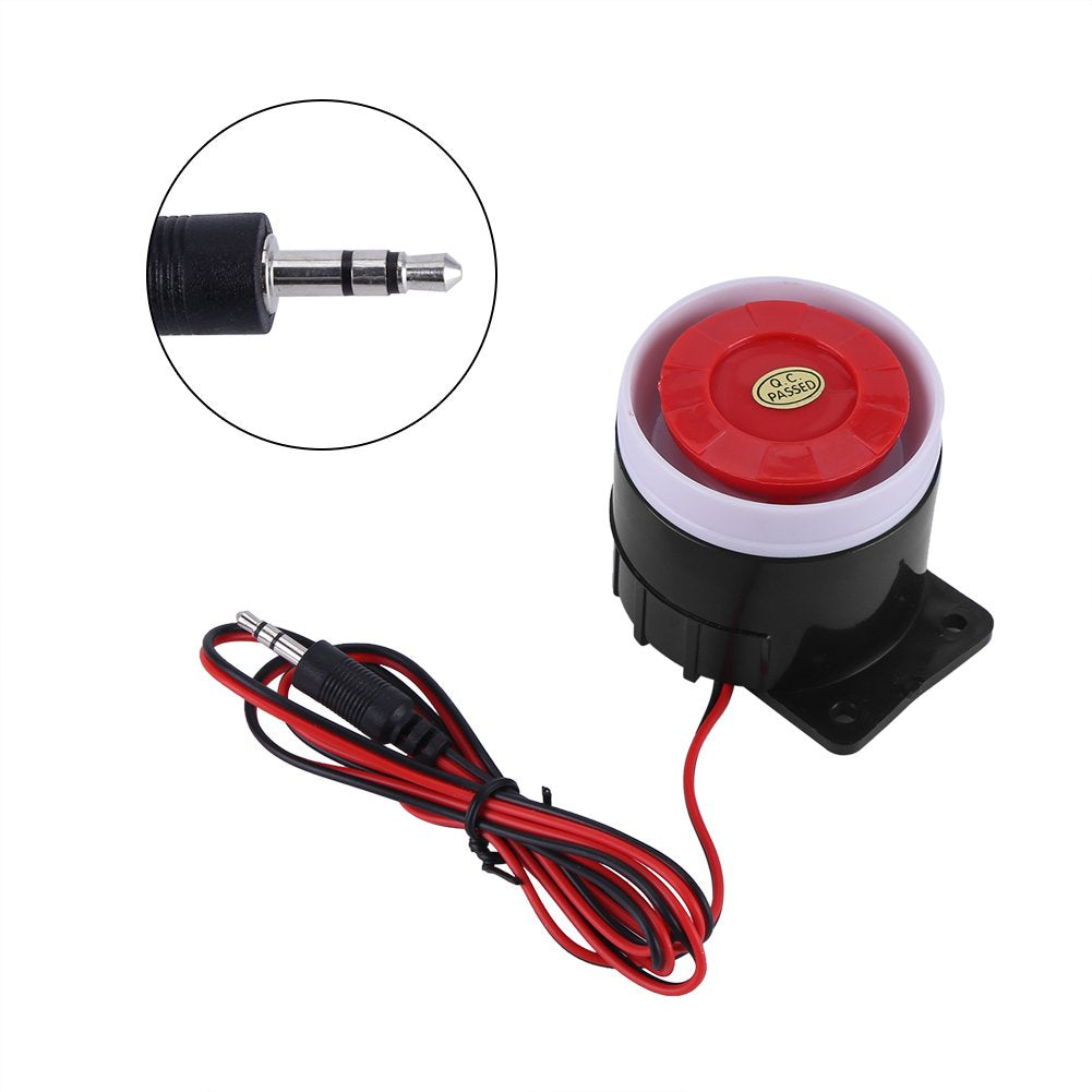 Hztyyier Sirena de Alarma DC 12V Mini Sirena por Cable de Alarma con Sonido de Seguridad para el hogar Kit de Alerta de bocina de 110dB al Aire Libre