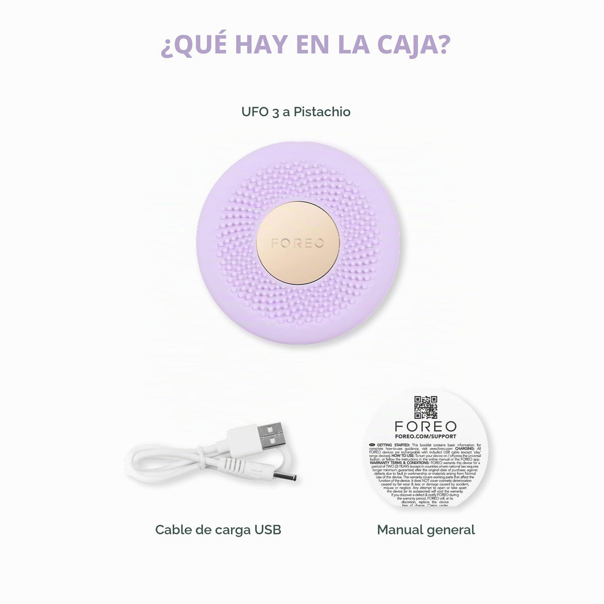 FOREO UFO 3 go, mascarilla facial de viaje - Hidratante facial - Cuidado de la piel antiedad - Luz LED de espectro completo y luz roja - Masajeador facial T-Sonic - Con app - Lavander