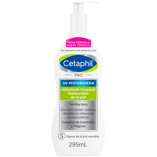 CETAPHIL PRO AD Restoraderm Hidrtante 1 pz 295 ml Restaura, Restablece y Refuerza la Barrera Cutánea Recomendada por Dermatólogos para Piel Sensible
