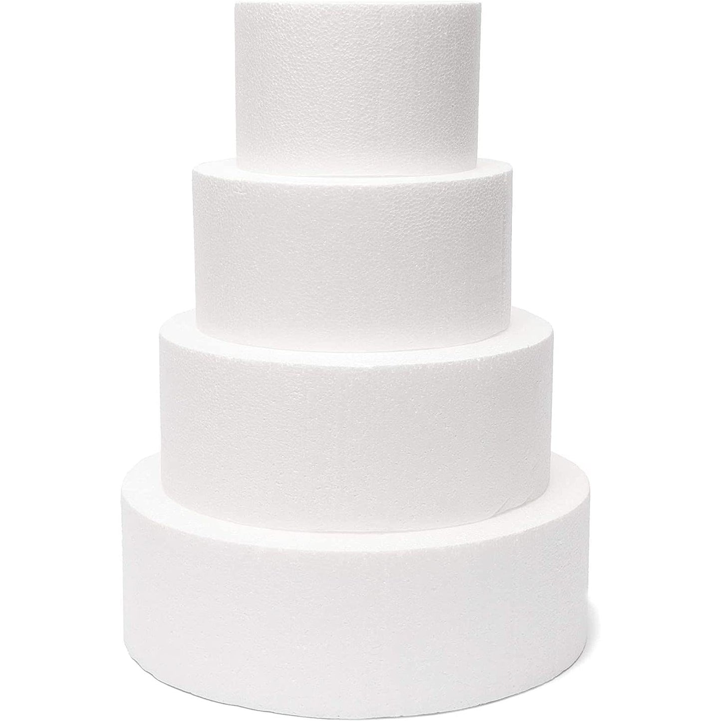 Bright Creations - Muñeco redondo para pastel de 8 pulgadas, forma redonda de espuma (blanco, 8 x 4 pulgadas)