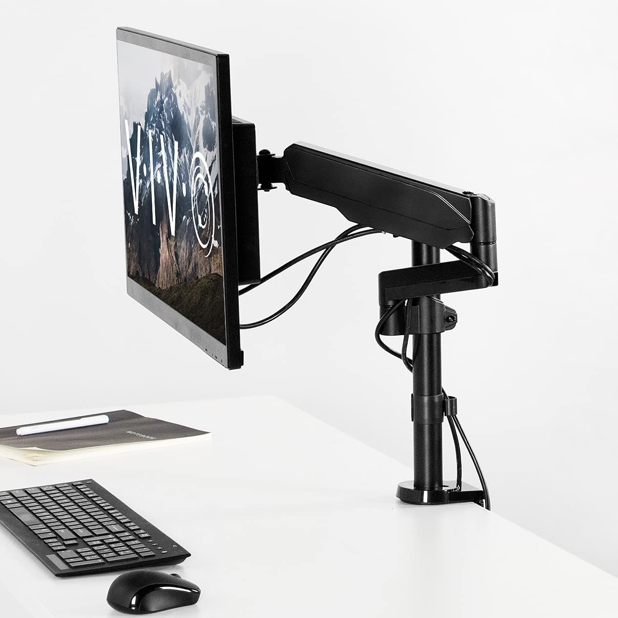 Brazo Neumático Ajustable VIVO Negro para Monitor de Hasta 32 Pulgadas