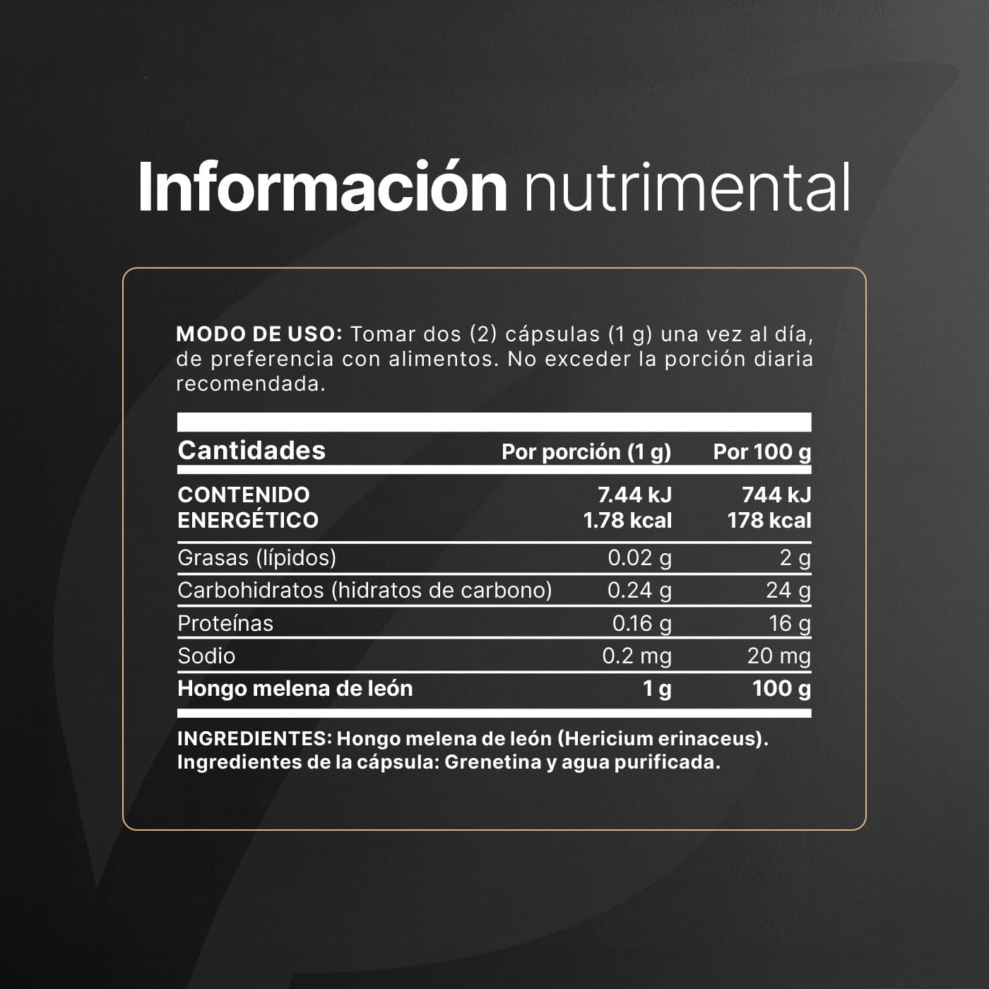 B Life Hongo Melena de León Puro | 200 Cápsulas | 1000 mg por porción | Ingredientes naturales | Lions Mane Blend.