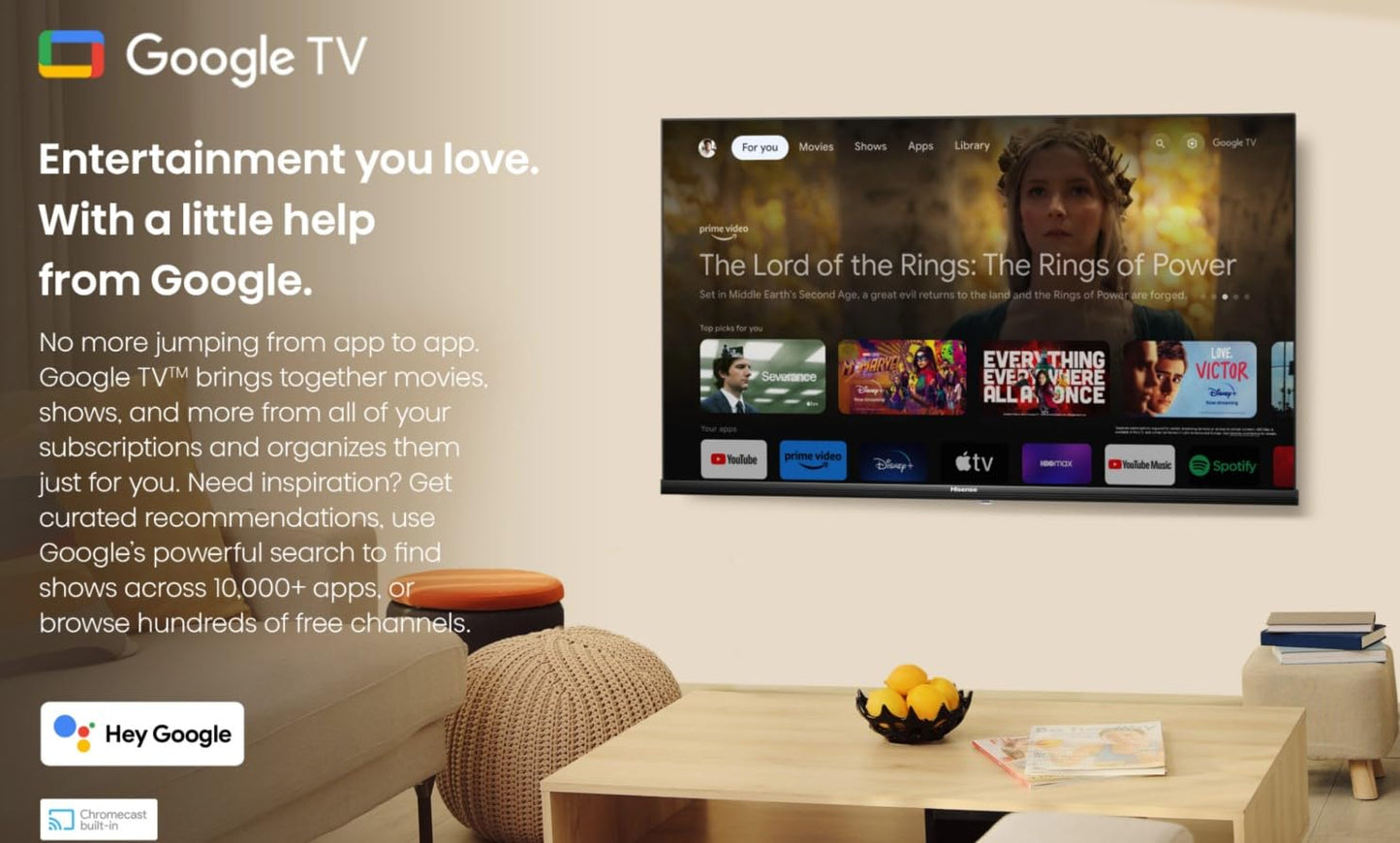 Hisense Television Smart TV de 32 Pulgadas Class A4 Series Full HD 1080p Pantalla LED, Google Smart TV, Reducción de Ruido, 32A45K (Reacondicionado)